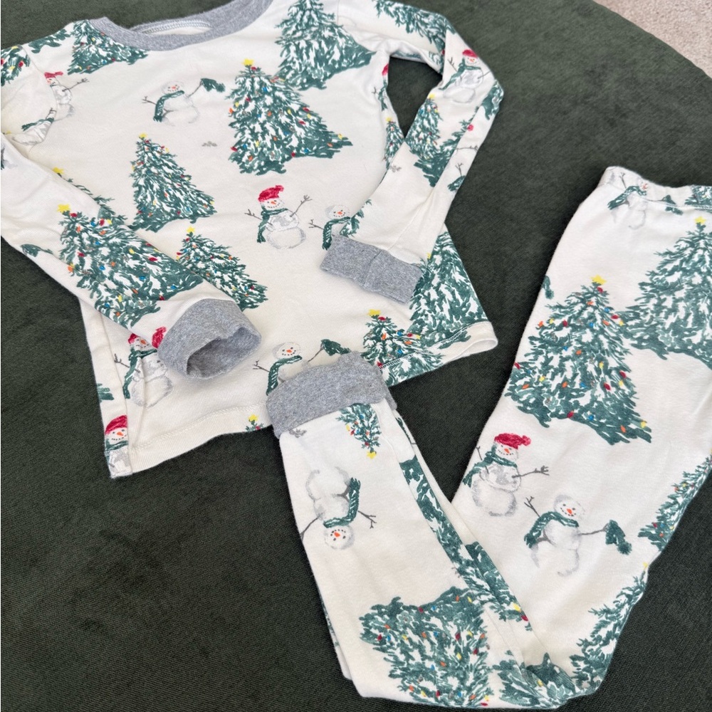 Burt's Bees Kids Pajamas - Holiday Christmas Snowman Tree - 5T